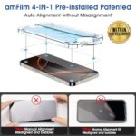 amFilm OneTouch for iPhone 16 Pro Max Screen Protector 6.9'' Tempered Glass - Image 3