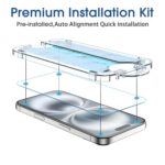 amFilm OneTouch for iPhone 16 Screen Protector 6.1'' Tempered Glass - Image 3