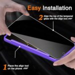 Wiaocit 3 Pack Tempered Glass Privacy Screen Protector for iPhone 16 Pro with 3 - Image 3