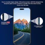 QHOHQ 3 Pack Screen Protector for iPhone 15 [6.1 Inch] with 3 Pack Camera Lens - Image 3