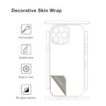Solid Color Skin Wrap Compatible with iPhone 15 Pro Max (White) - Image 3