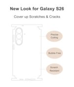 2 Pack Protective Films Compatible with Galaxy S26 Skin Wrap (White) - Image 3