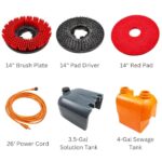 14" Walk-Behind Commercial Floor Scrubber Machine, 18" Squeegee, 3/4-Gal Tanks - Image 3