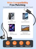 2 Pack USB C Headphones Wired Earbuds for Samsung Galaxy, iPhone 17/16/15 - Image 3