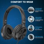 Cowyawn USB C Headphones Wired, Over Ear USB C Wired Headphones with Microphone - Image 3