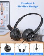USB Headset with Microphone for PC Laptop Office Phone Meeting Zoom Skype - Image 3