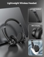TECKNET Wireless Headset, Bluetooth Headset with Noise Cancelling Microphone - Image 3