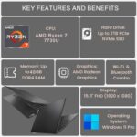 Lenovo V-Series V15 Business Laptop, 15.6" FHD Display, AMD Ryzen 7 7730U (RJ45) - Image 4
