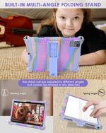 DETUOSI 10.1 inch Multi-Angle Soft Silicone Tablet Case, Rose Red & Purple - Image 3