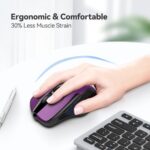 TECKNET Wireless Mouse, 2.4G Ergonomic Computer Mouse, 2600 DPI, Purple - Image 3