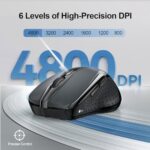 TECKNET Wireless Mouse, BT 5.0/2.4G, Silent 4800 DPI 6 Buttons, Grey - Image 4
