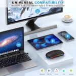 Bluetooth LED Wireless Mouse for MacBook Air iPad Pro Mac Laptop PC - Slim RGB - Image 4