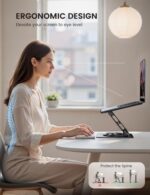 Lamicall Adjustable Laptop Stand for Desk - 360° Rotating Base Ergonomic - Image 4