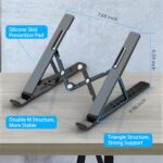Adjustable Laptop Stand, Portable Laptop Riser for Desk - Image 4