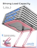 JCZT Adjustable Laptop Stand for Desk, Metal Foldable Laptop Riser - Image 3