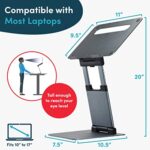 Lifelong Aluminum Adjustable Laptop Stand, Extra Tall 20" Riser, Grey - Image 4