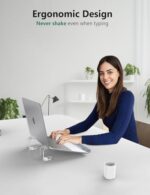 JCZT Clear Acrylic Laptop Stand for Desk, with Wrist Rest - Image 4