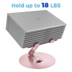 Swivel Laptop Stand for Desk, Adjustable Height Aluminum Computer Stand with 360 - Image 4