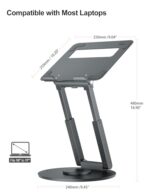 tounee Telescopic Laptop Stand for Desk with 360° Swivel Base, Sit to Stand - Image 4