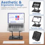 Laptop Stand for Desk Adjustable Computer Stand with 360 Rotating Base Ergonomic - Image 4