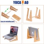 Wooden Laptop Stand Vertical Laptop for 13-18.6in Bamboo Stand for Desk - Image 4