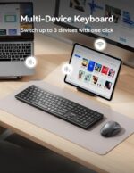 TECKNET Bluetooth Keyboard Rechargeable, 2.4G Wireless Keyboard Full Size - Image 3