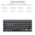 OMOTON Compact Wireless Keyboard for PC/Tablet, USB-C USB-A, Grey - Image 4