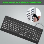 EDJO Large Print Ergonomic Keyboard, Full Size Keyboard with Wrist Rest - Image 4