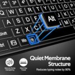 Hamile Large Print Light Up Keyboard, USB Silent Wired Keyboard - Image 4