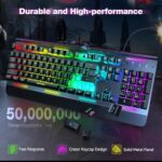 TECKNET Wired Gaming Keyboard, RGB Backlit Keyboard with Metal Panel Design - Image 3