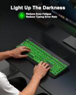 EDJO Large Print Backlit Wired Keyboard, Light Up USB Keyboard with 7-Colors - Image 4