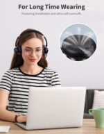 Wired Headphones with Microphone for PC, On-Ear Computer Laptop USB Headset with - Image 4