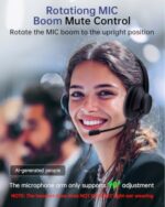AOC USB Headset with Microphone for PC, Over-Ear Wired Headphones with Mic - Image 4