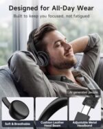 AOC Wireless Headset with Mic for Work, Bluetooth 5.4 Wireless Headset with AI - Image 4