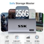 SSK 256GB SSD External Hard Drive, Portable SSD Up to 550MB/s Fast Solid State - Image 4