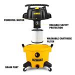 DEWALT 9 Gallon Wet/Dry VAC, Heavy-Duty Shop Vacuum with Attachments, 5 Peak HP - Image 4