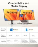 Mukiya USB C Laptop Docking Station Stand, Dual Monitor 4K@60Hz - Image 4