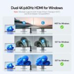 USB C Laptop Docking Station Dual Monitor, 11 in 1 Vertical Dock with 2 HDMI 4K - Image 4