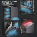 Antec Flux Pro, 6 x PWM Fans Included, High-Airflow Front Panel with Walnut Wood - Image 4