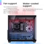 JONSBO TK-3 Black One-piece Curved Glass ATX Mid Tower Pc Case - Image 3