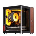 JONSBO TK-0 Black ITX Mini Tower PC Case, Hyperboloid Glass Desktop Design - Image 4
