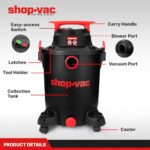 Shop-Vac 5430115 Wet/Dry Vacuum, 10 Gallon, 4.5 Peak HP - Image 4