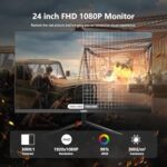 24 Inch Computer Monitor, 180Hz FHD 1080P VA Screen, 99% sRGB, 1ms - Image 4