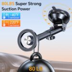 Coolpow for MagSafe Car Mount【Windshield+Vent+Dash】Magnetic Phone Holder for Car - Image 4