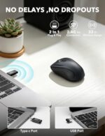 Trueque Wireless Mouse for Laptop, Ergonomic 6-Button Mouse, Space Gray - Image 4