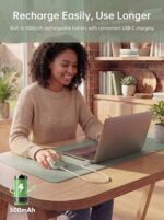 hunart H6 49g Wireless Mouse, Bluetooth & 2.4GHz, Rechargeable, Green - Image 4