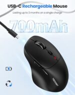 TECKNET Wireless Mouse Bluetooth 5.0/3.0 & 2.4G Rechargeable, Silent Clicks - Image 4