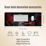 Extended Gaming Mouse Pad, Large Mouse Mat 3 mm Nature Rubber Base Mousepad with - Image 4