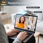 1080P HD Webcam with Microphone, Privacy Cover, Wide-Angle Lens - Image 4