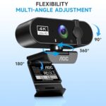 AOC 4K Webcam for PC, Streaming Computer Camera with Noise-Canceling Mic - Image 4